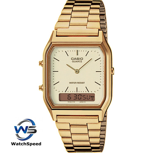 Casio AQ-230GA-9D/ AQ230GA-9D/ AQ230GA9D Vintage Series Gold mens Watch