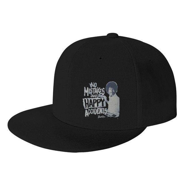 【New Fashion】 Bob Ross No Mistakes Just Happy 2106 Men 39;s Hat Cap Male Hip Hop Women 39;s Hats Men 39;s Hat Women 39;s Hats Cap Golf Cap Baseball Caps