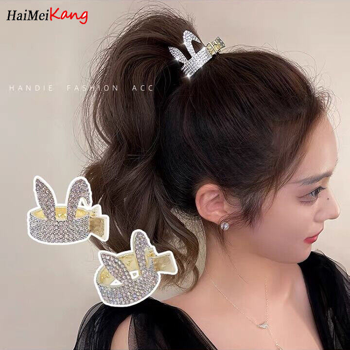 1pc Korean Flower Pearl Hairpin for Women Butterfly Rhinestone Frog Buckle Fashion Metal Grab Hair Clip Hair Accessories
