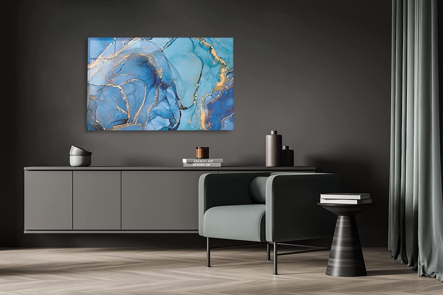 CRYPTONITE Acrylic Modern Wall Art Sea Current Series - Interior Design NFT - Acrylic Wall Art - Picture Photo Printing Artwork - Multiple Size Options (SEA002) (Wide 48"x 32" Height)
